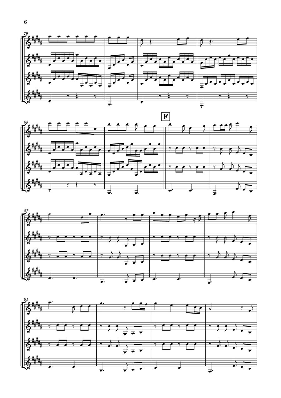 Die With A Smile Clarinet Quartet scores gallery preview page 6
