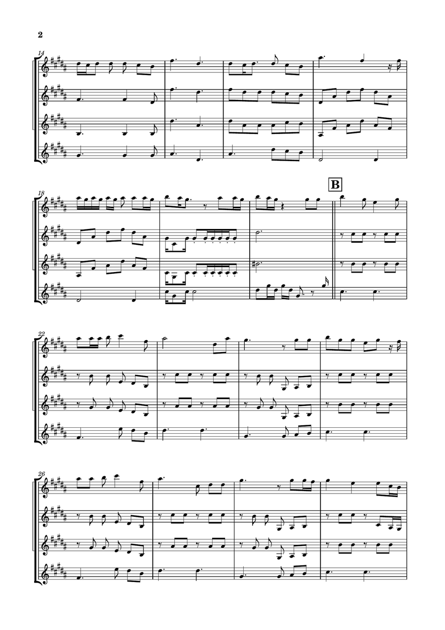 Die With A Smile Clarinet Quartet scores gallery preview page 2