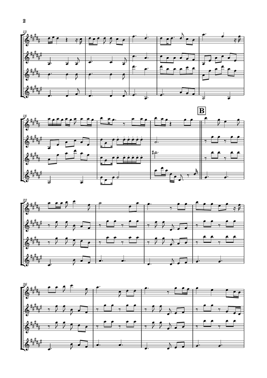 Die With A Smile Saxophone Quartet scores gallery preview page 2