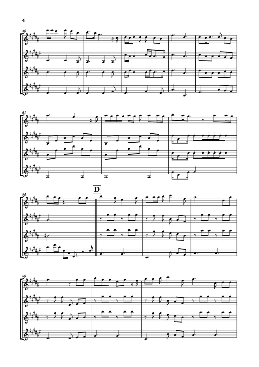 Die With A Smile Saxophone Quartet scores gallery preview page 4