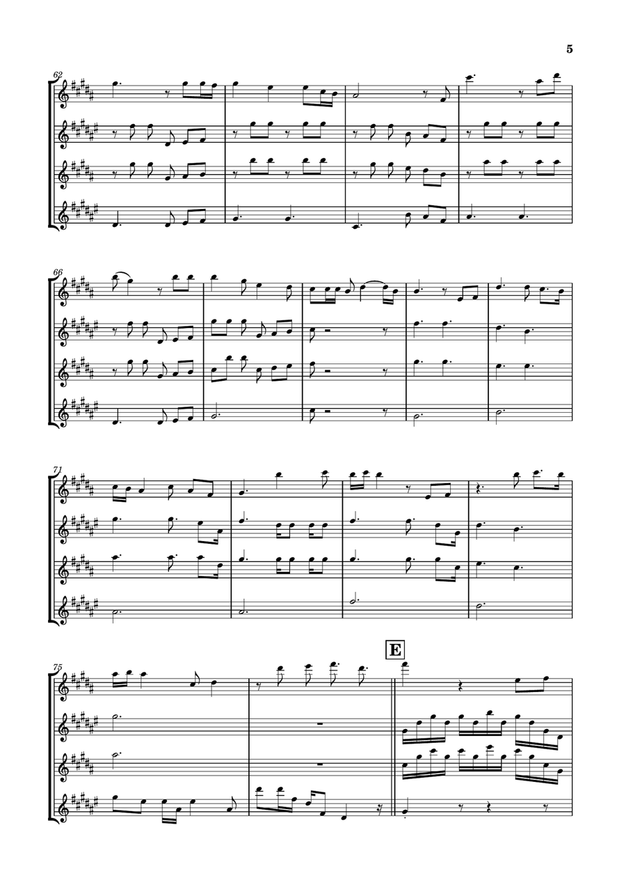 Die With A Smile Saxophone Quartet scores gallery preview page 5