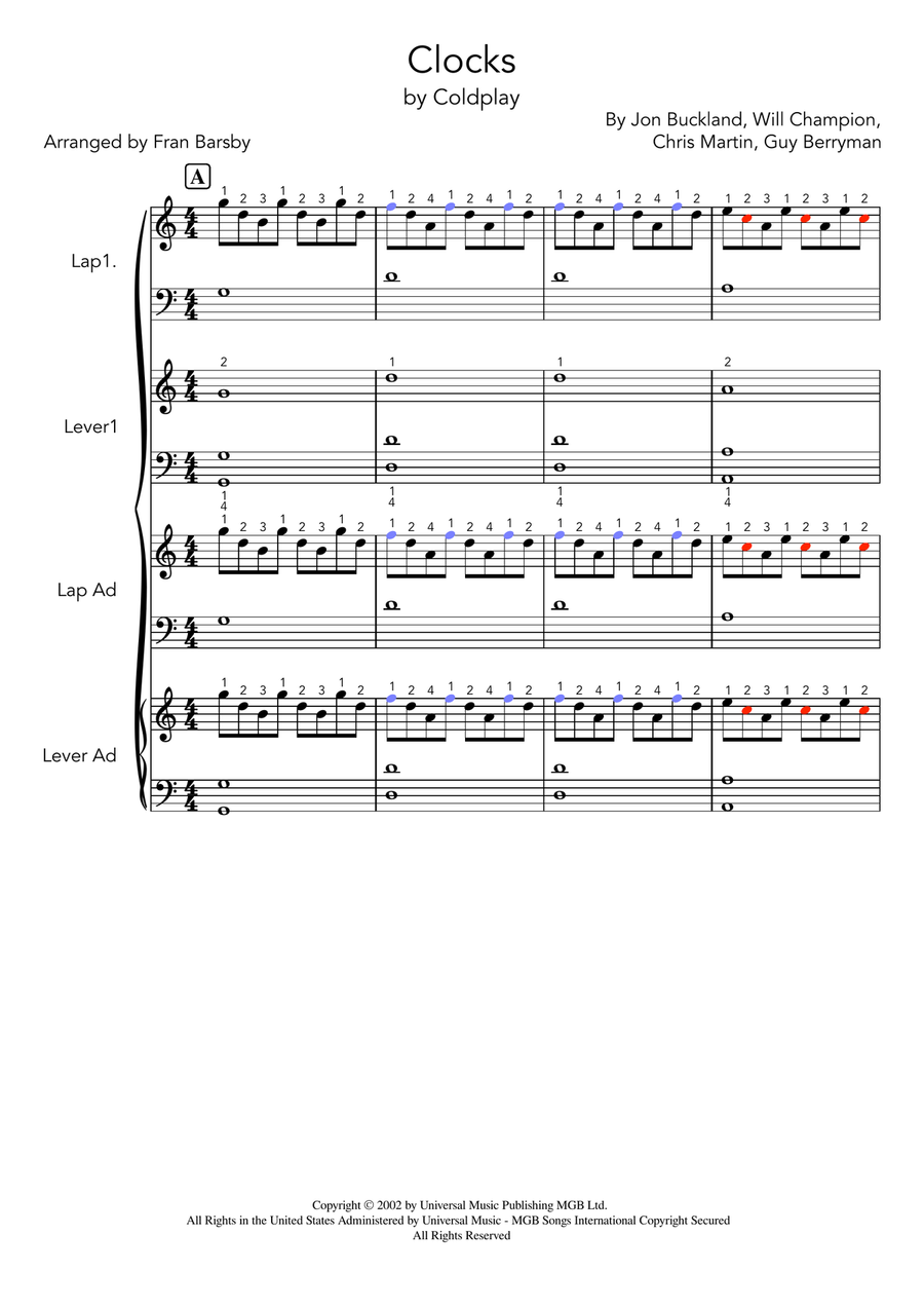 Clocks - Score Only Clocks - Score Only Small Ensemble scores gallery preview page 1