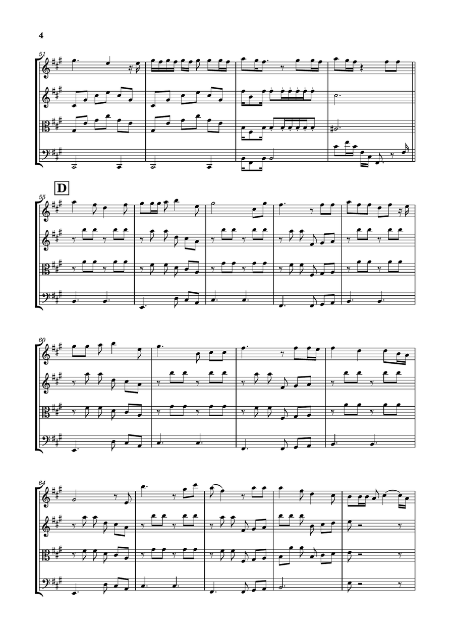 Die With A Smile String Quartet scores gallery preview page 4