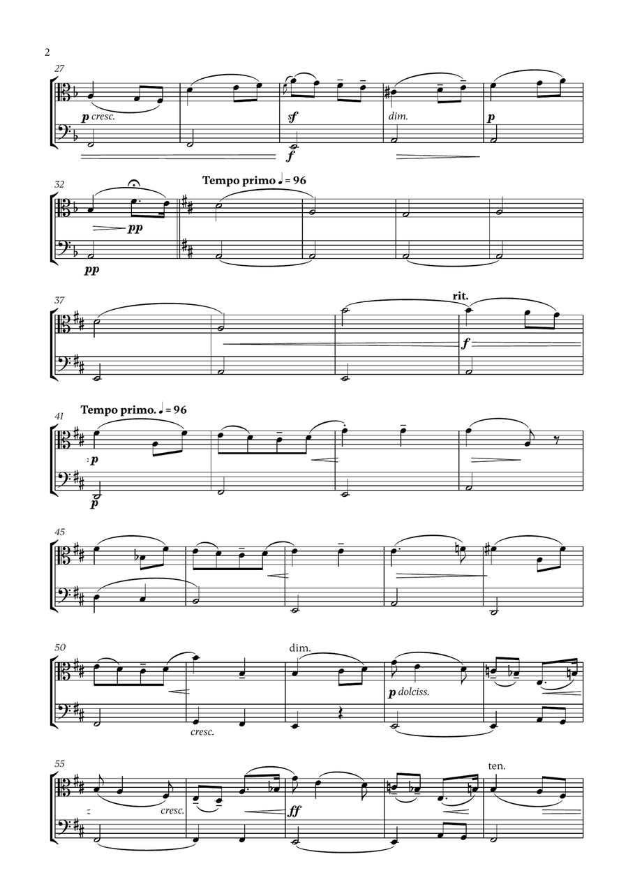 Edward Elgar - Salut d'Amour (D major) for Viola and Trombone Trombone scores gallery preview page 2