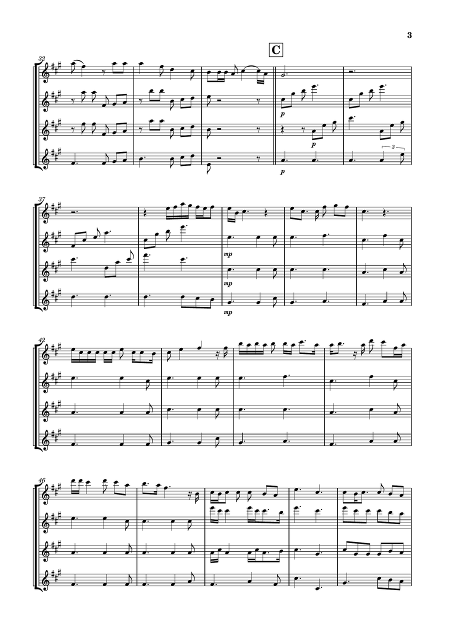 Die With A Smile String Quartet scores gallery preview page 3