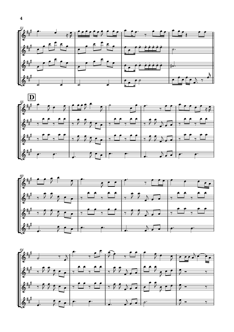 Die With A Smile String Quartet scores gallery preview page 4