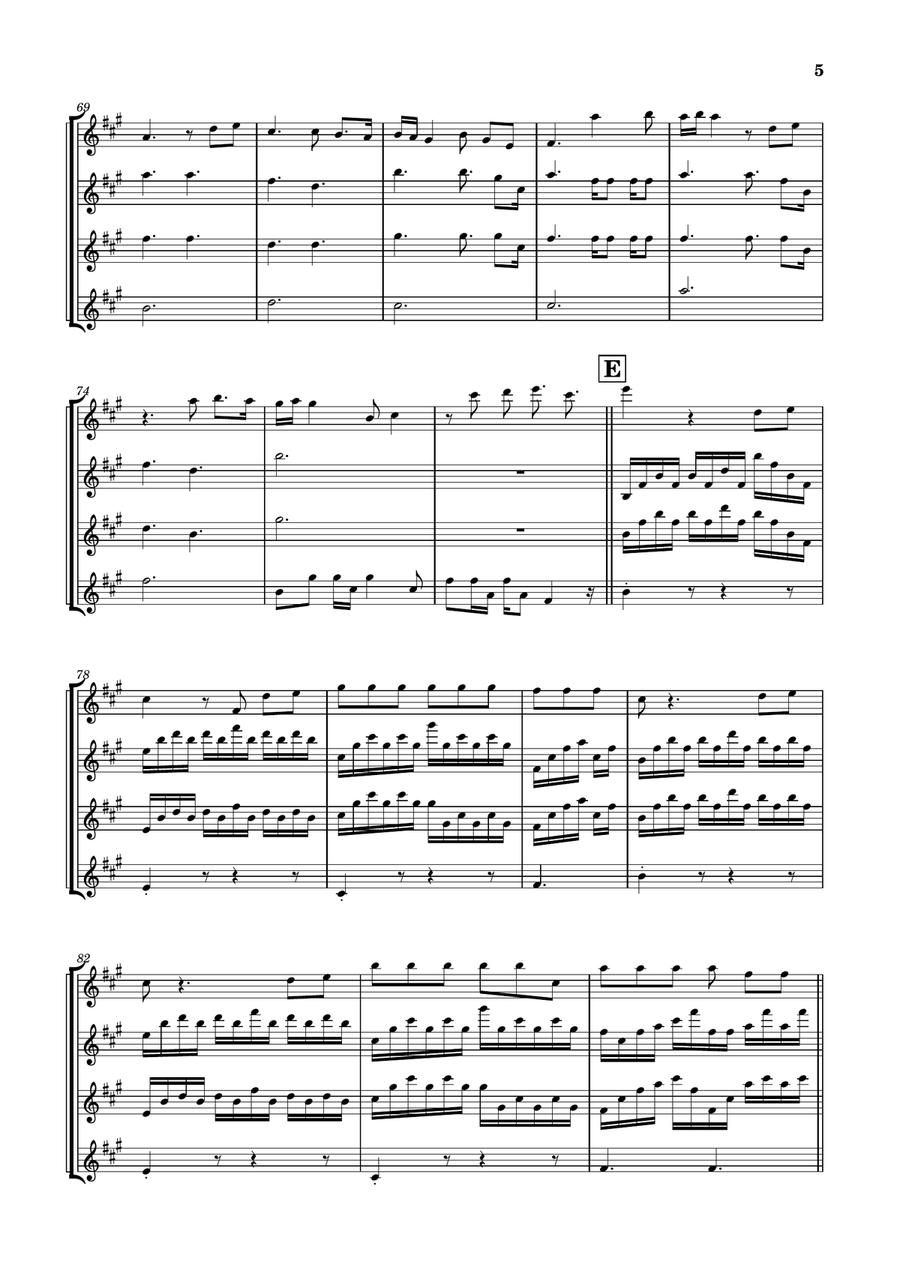 Die With A Smile String Quartet scores gallery preview page 5