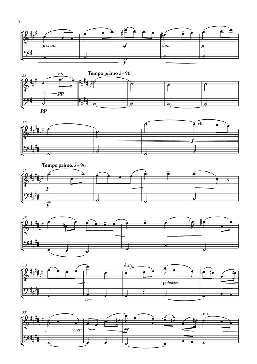 Edward Elgar - Salut d'Amour for Clarinet and Trombone B-Flat Clarinet scores gallery preview page 2