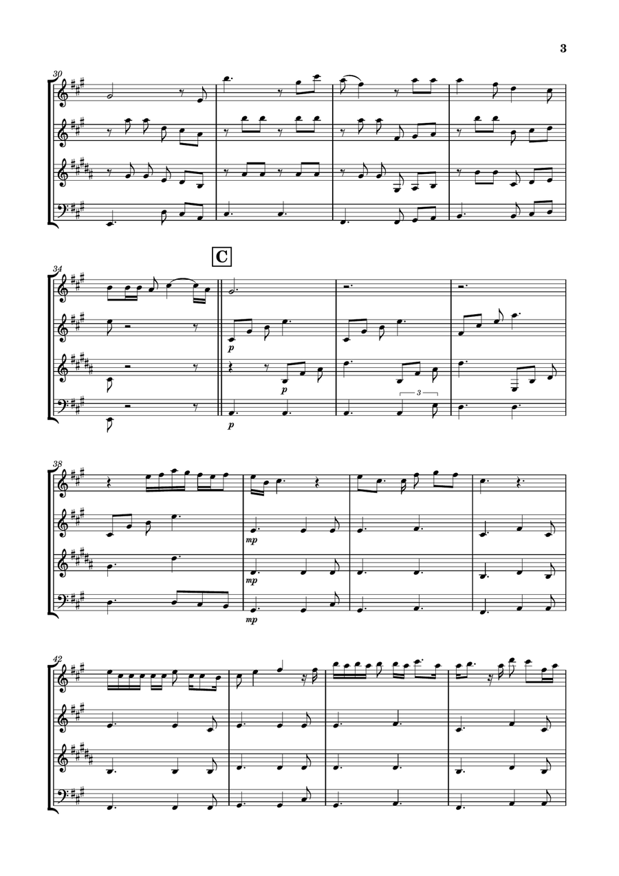 Die With A Smile Woodwind Quartet scores gallery preview page 3