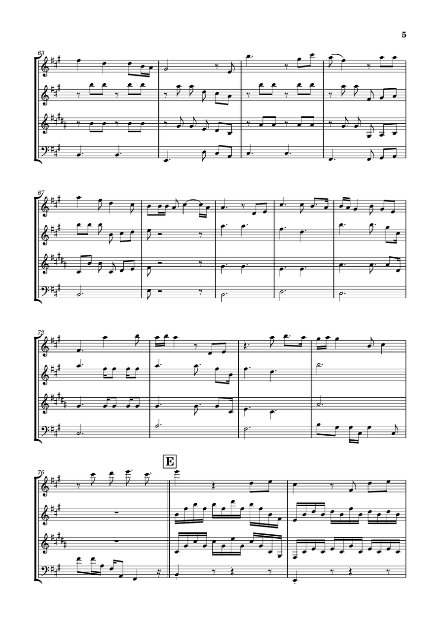 Die With A Smile Woodwind Quartet scores gallery preview page 5