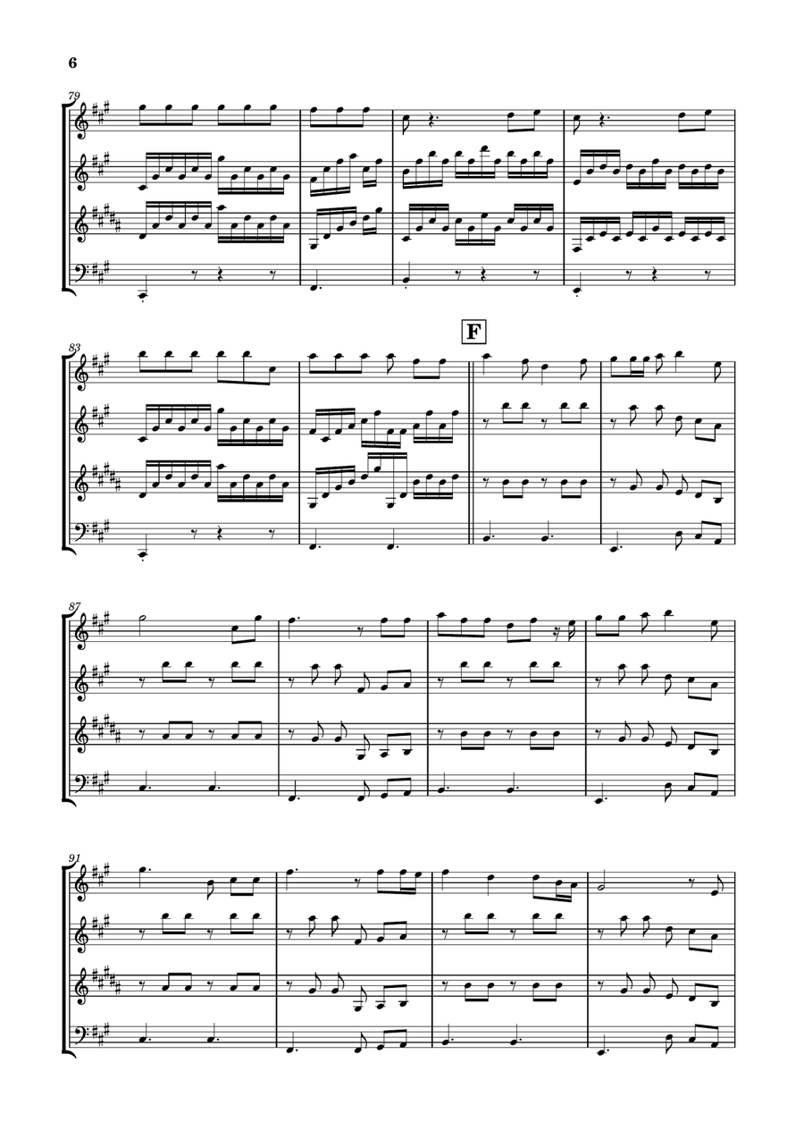 Die With A Smile Woodwind Quartet scores gallery preview page 6