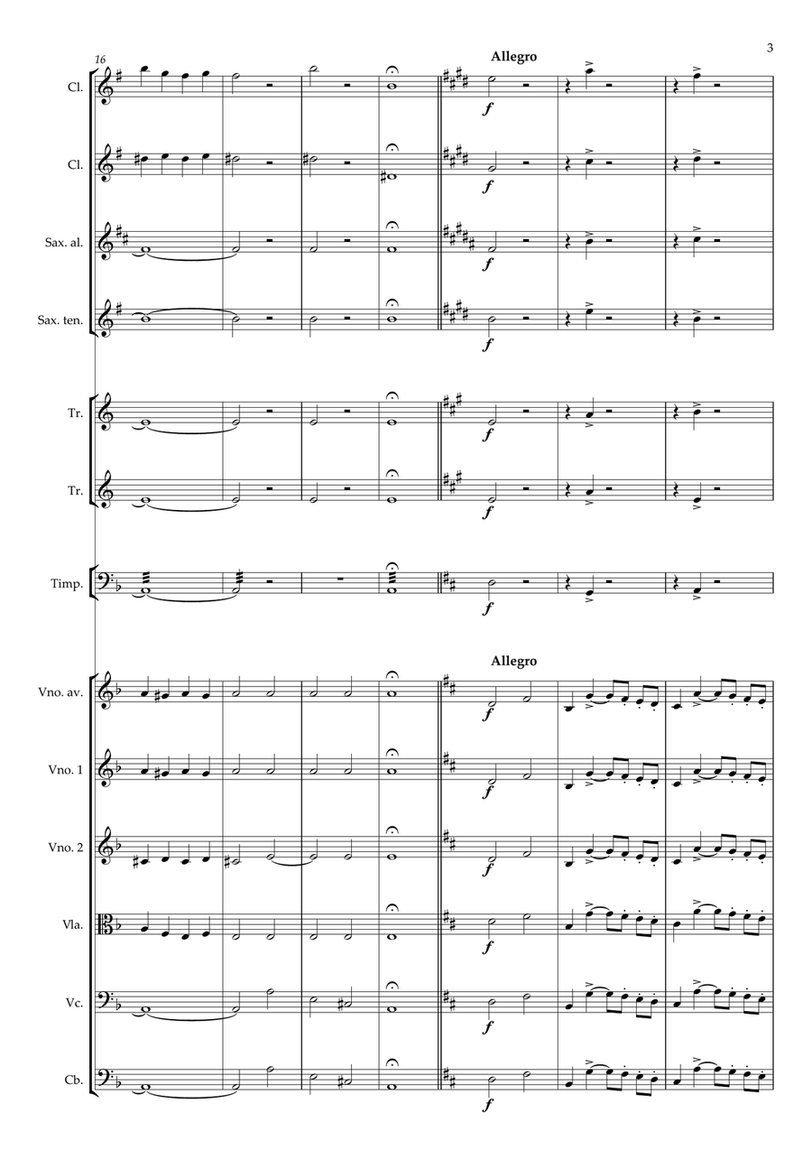 Abertura em Ré - José Maurício - Orquestra intermediária Chamber Orchestra scores gallery preview page 3