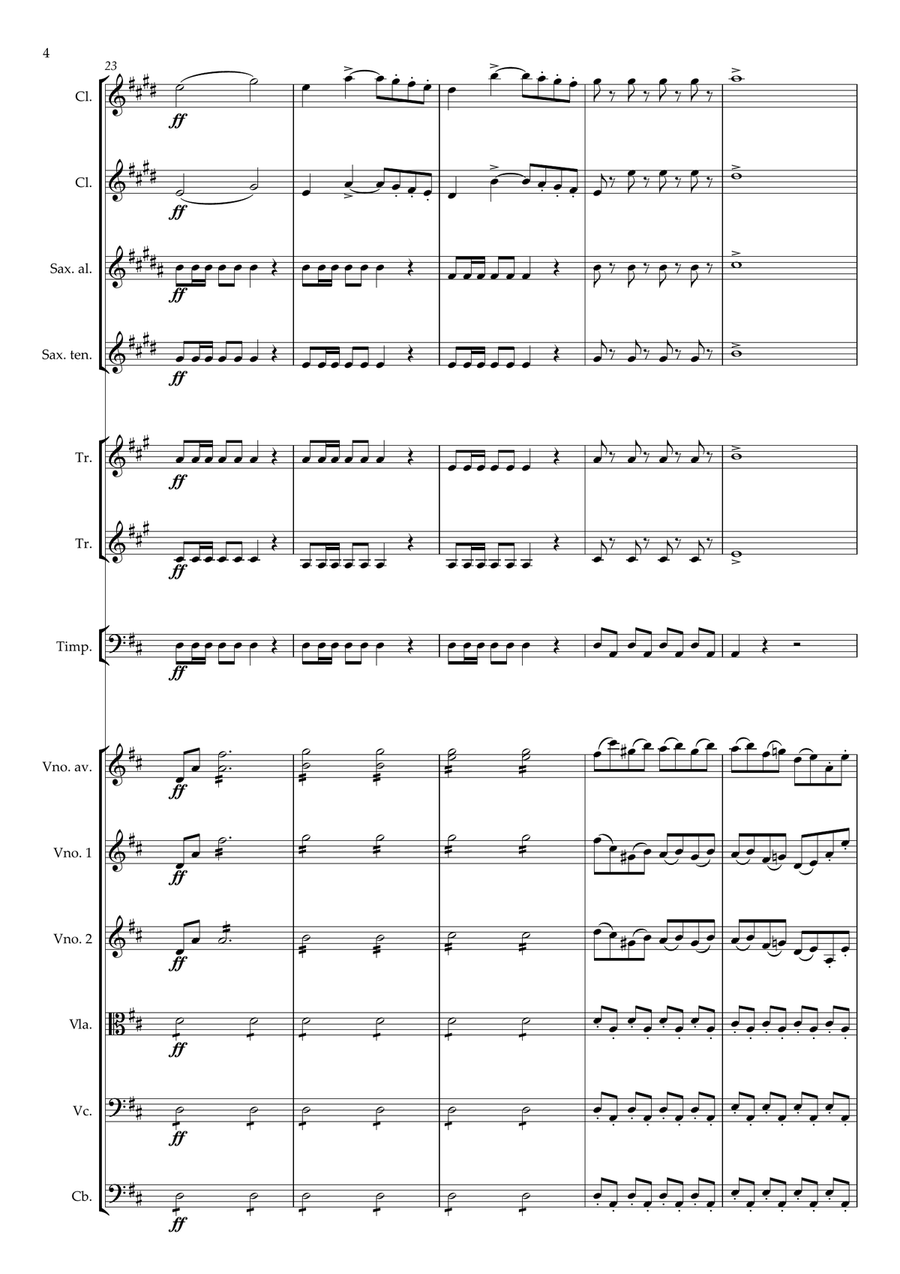 Abertura em Ré - José Maurício - Orquestra intermediária Chamber Orchestra scores gallery preview page 4