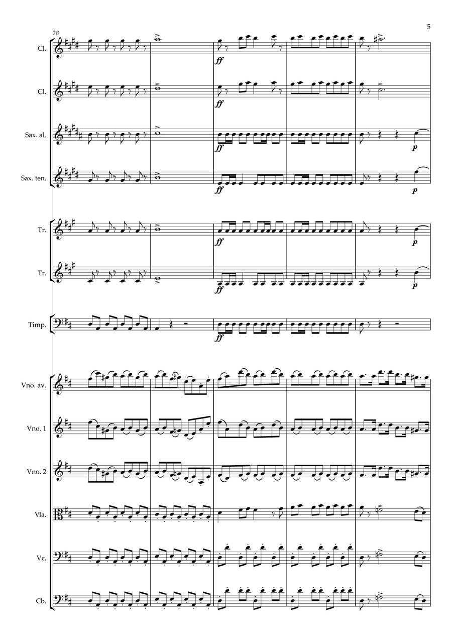 Abertura em Ré - José Maurício - Orquestra intermediária Chamber Orchestra scores gallery preview page 5