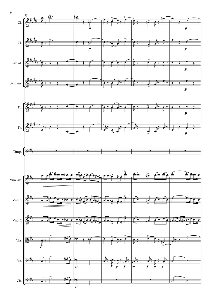 Abertura em Ré - José Maurício - Orquestra intermediária Chamber Orchestra scores gallery preview page 6