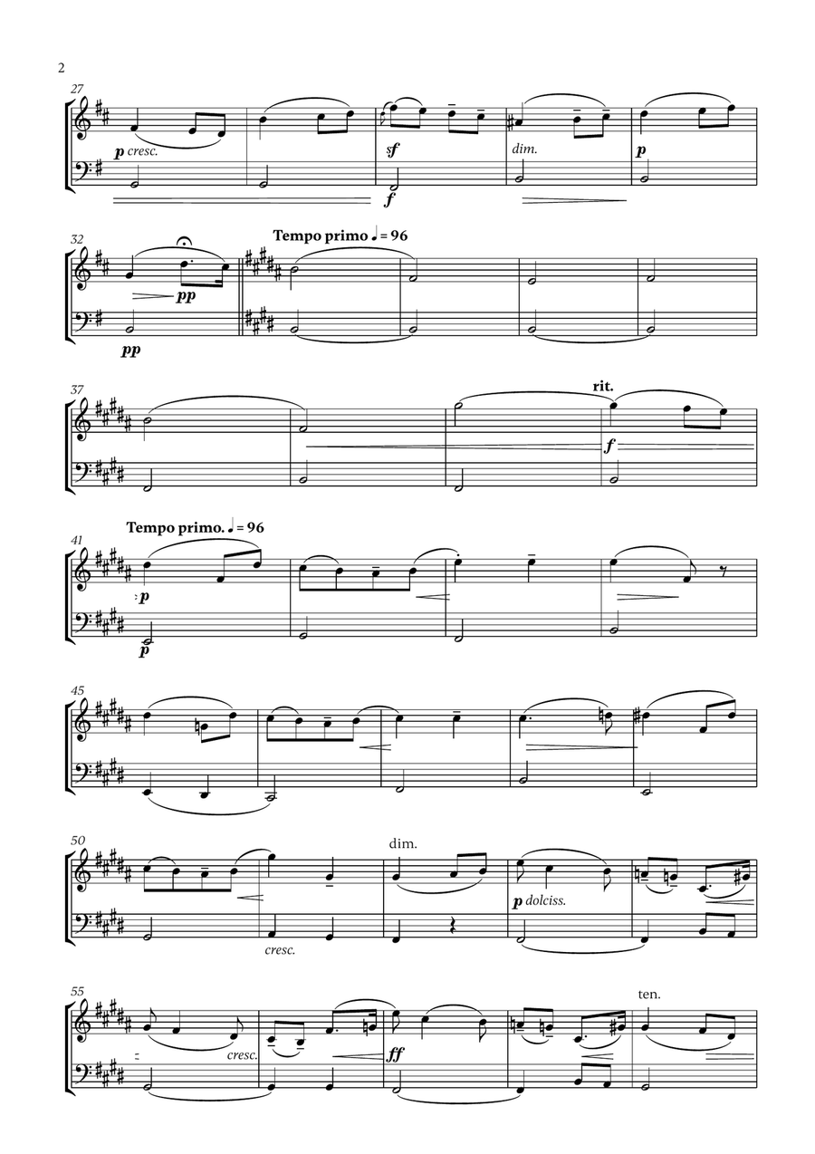 Edward Elgar - Salut d'Amour for French Horn and Trombone Brass Duet scores gallery preview page 2