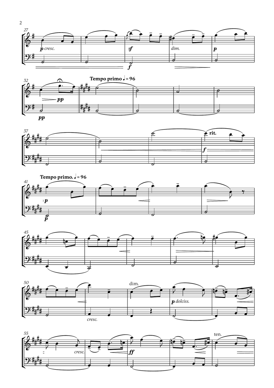 Edward Elgar - Salut d'Amour for Violin and Bassoon Bassoon scores gallery preview page 2