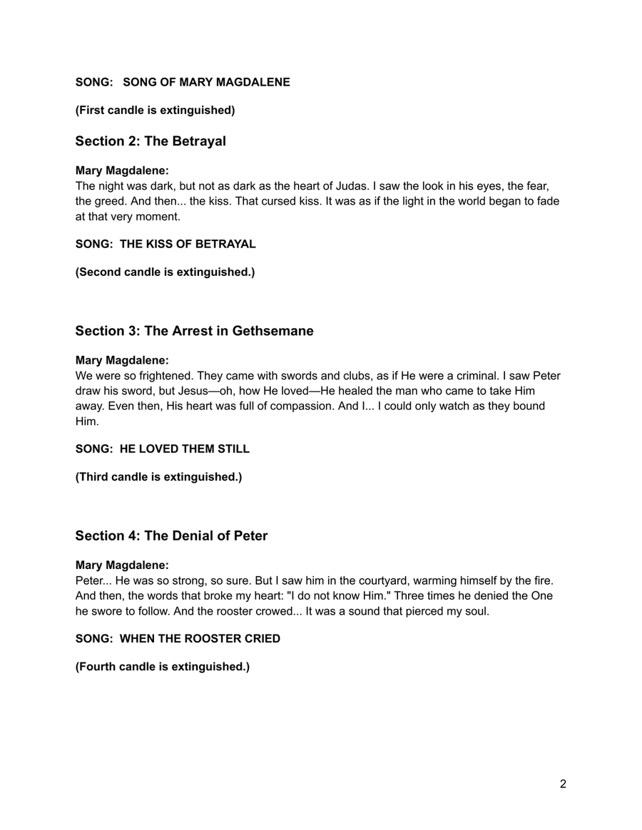 Silent Witness: Mary Magdalene’s Lament (Tenebrae Service) (2-part choir version) 2-Part scores gallery preview page 2