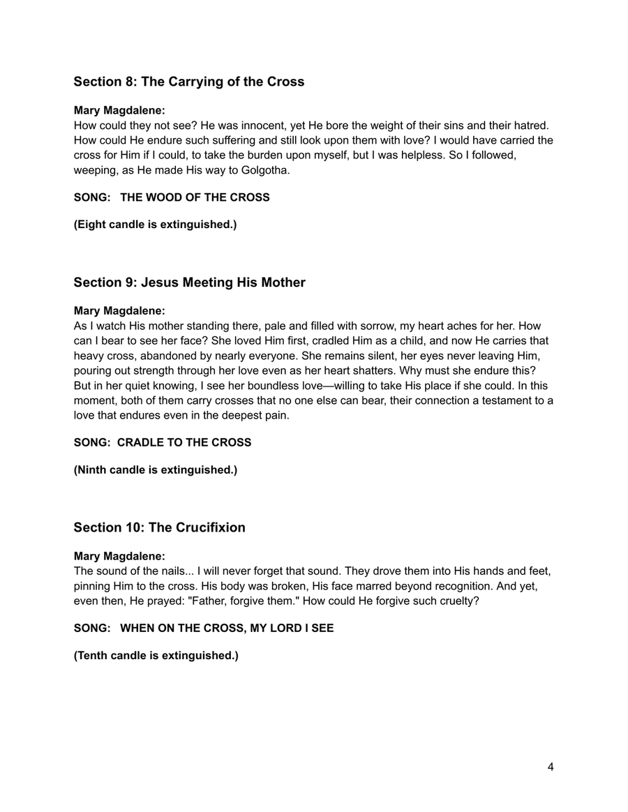 Silent Witness: Mary Magdalene’s Lament (Tenebrae Service) (2-part choir version) 2-Part scores gallery preview page 4