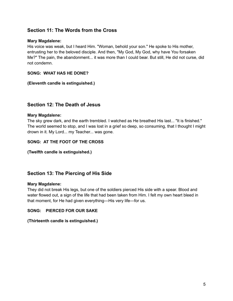 Silent Witness: Mary Magdalene’s Lament (Tenebrae Service) (2-part choir version) 2-Part scores gallery preview page 5