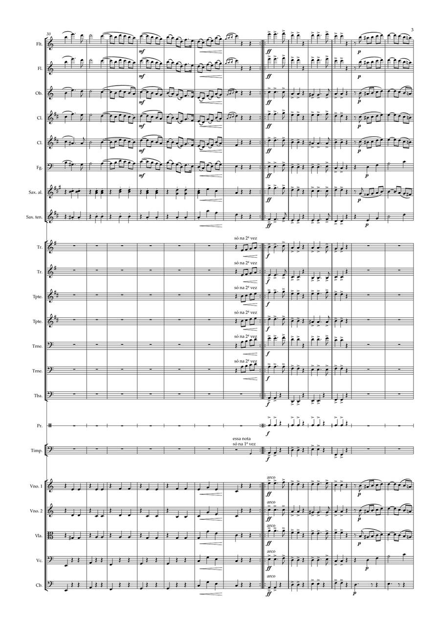 Terna Saudade - Anacleto de Medeiros - Orquestra Estudantil nível 3 Full Orchestra scores gallery preview page 3