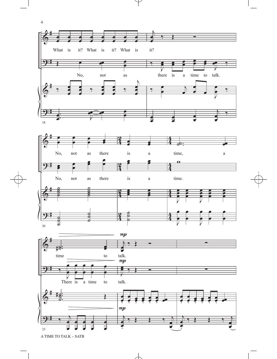 A Time To Talk 4-Part scores gallery preview page 3