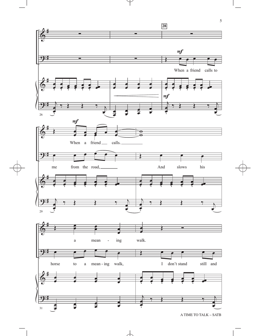 A Time To Talk 4-Part scores gallery preview page 4
