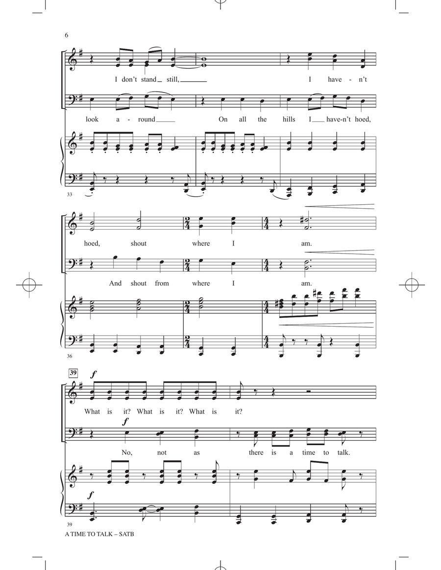 A Time To Talk 4-Part scores gallery preview page 5