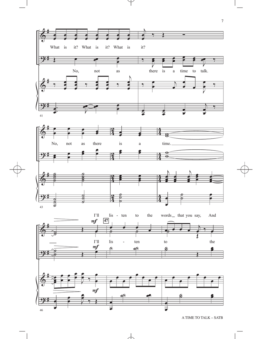 A Time To Talk 4-Part scores gallery preview page 6