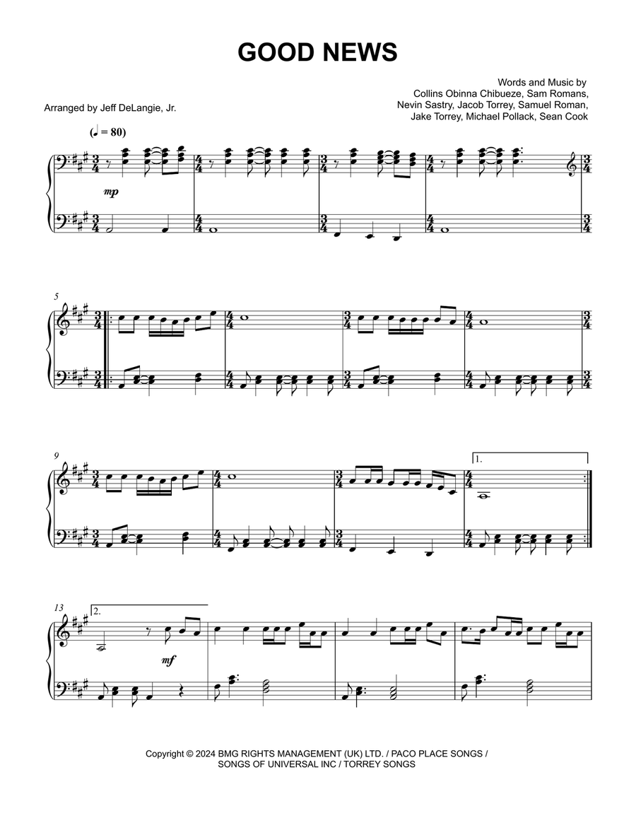 Good News Piano Solo scores gallery preview page 1