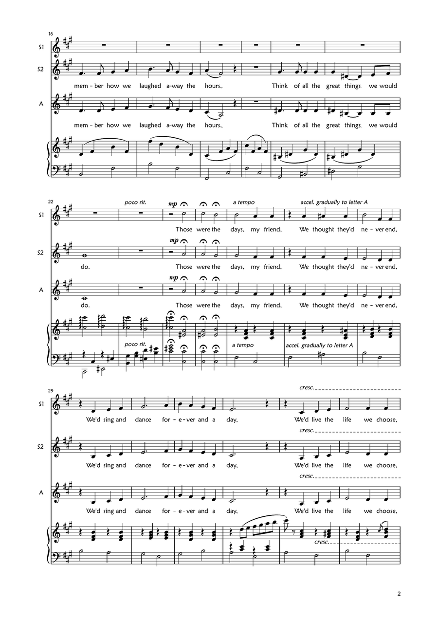 Those Were The Days SSA scores gallery preview page 2