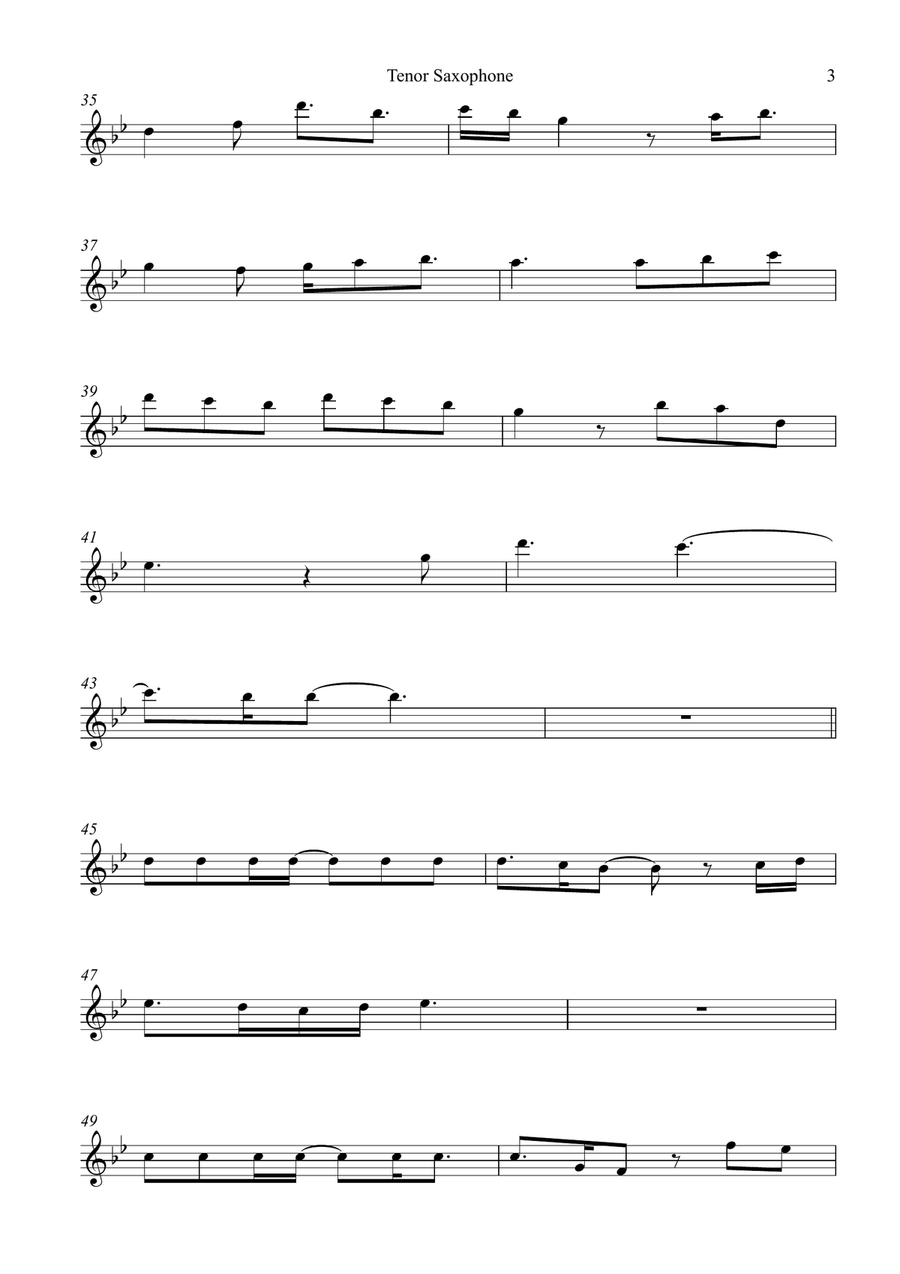 Glimpse Of Us Glimpse Of Us Tenor Saxophone scores gallery preview page 3
