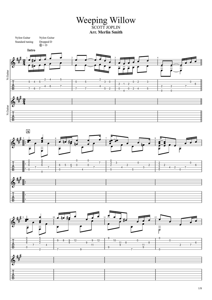 Weeping Willow Weeping Willow Electric Guitar scores gallery preview page 1