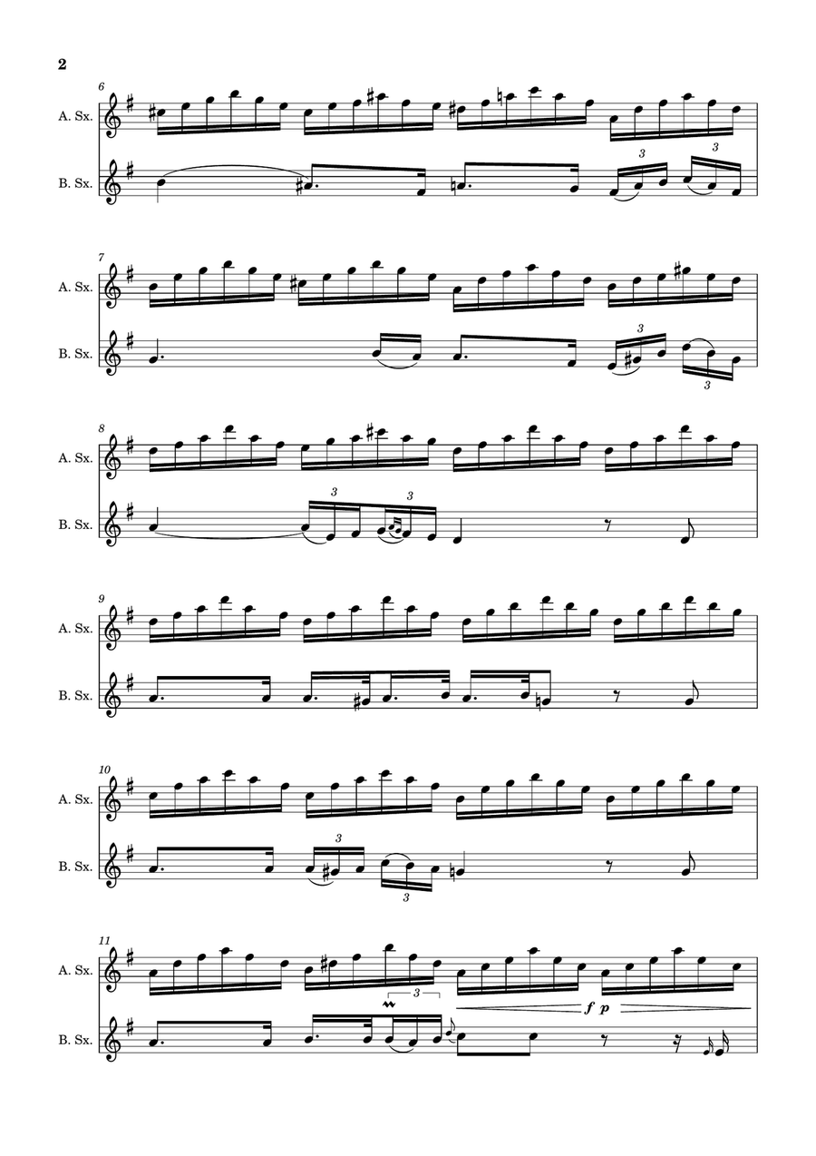 Ave Maria by F. Schubert – Arranged for A. Sax and B. Sax Woodwind Duet scores gallery preview page 2