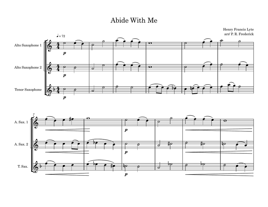 Abide With Me Woodwind Trio scores gallery preview page 1