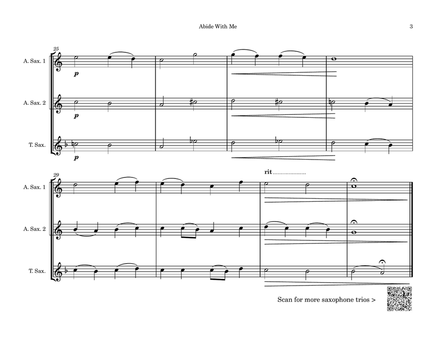 Abide With Me Woodwind Trio scores gallery preview page 3
