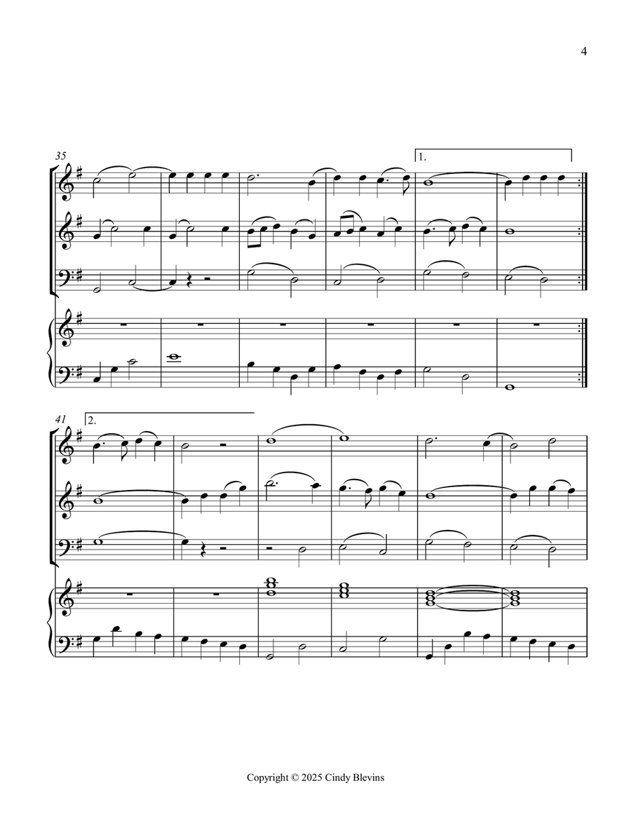 How Great Thou Art, for Two Violins, Cello and Piano Piano Quartet scores gallery preview page 5