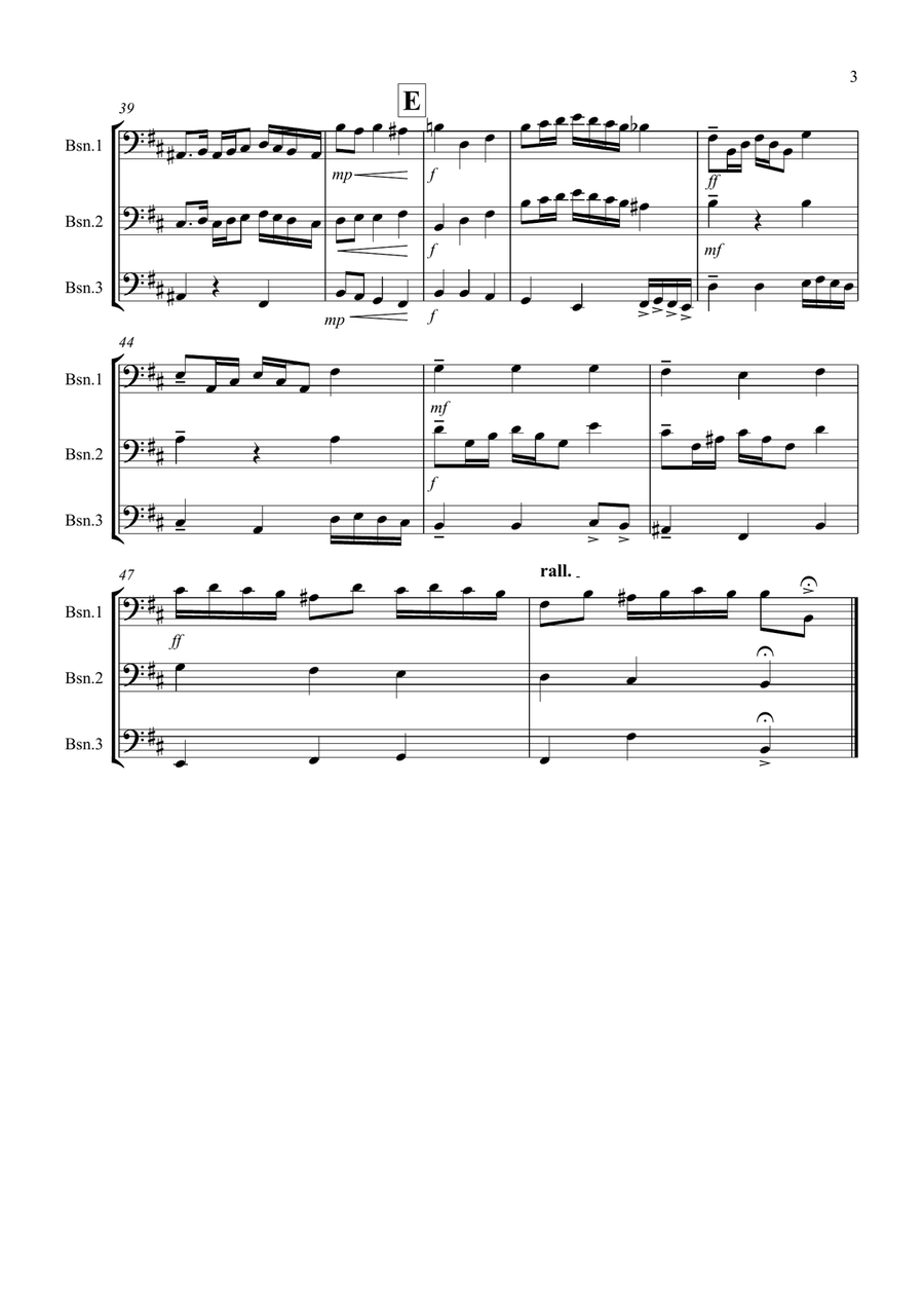 Rondeau (from Abdelazer) for Bassoon Trio Woodwind Trio scores gallery preview page 3