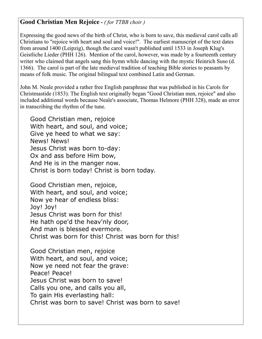 Good Christian Men Rejoice - TTBB Choir TTBB scores gallery preview page 2