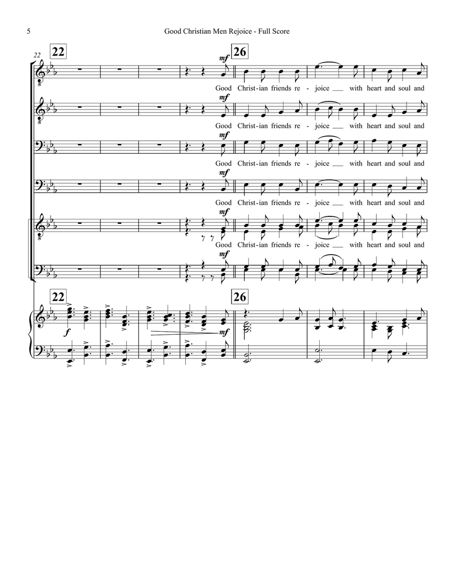 Good Christian Men Rejoice - TTBB Choir TTBB scores gallery preview page 6