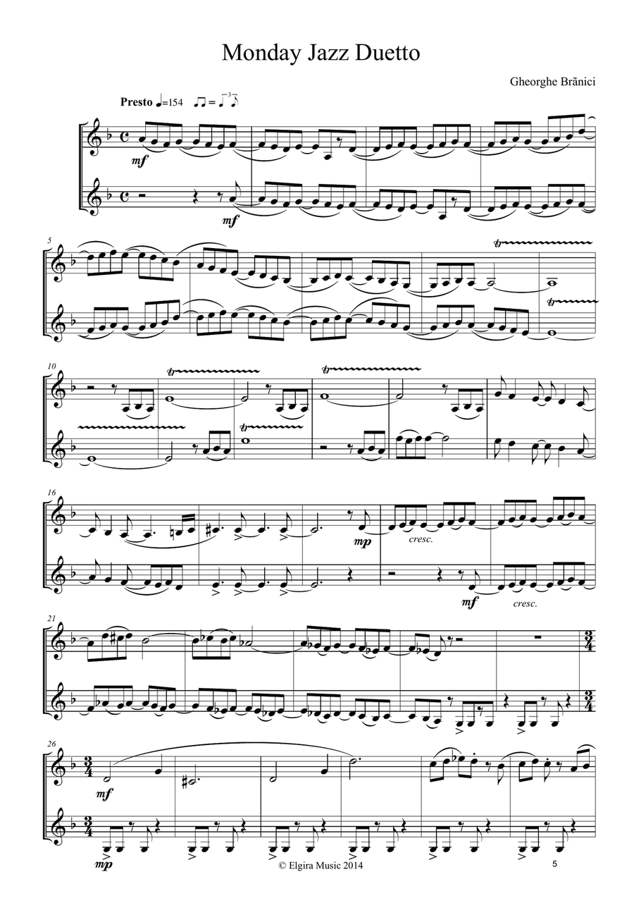 JAZZ DUETS FOR A WEEK JAZZ DUETS FOR A WEEK Trumpet Duet scores gallery preview page 5