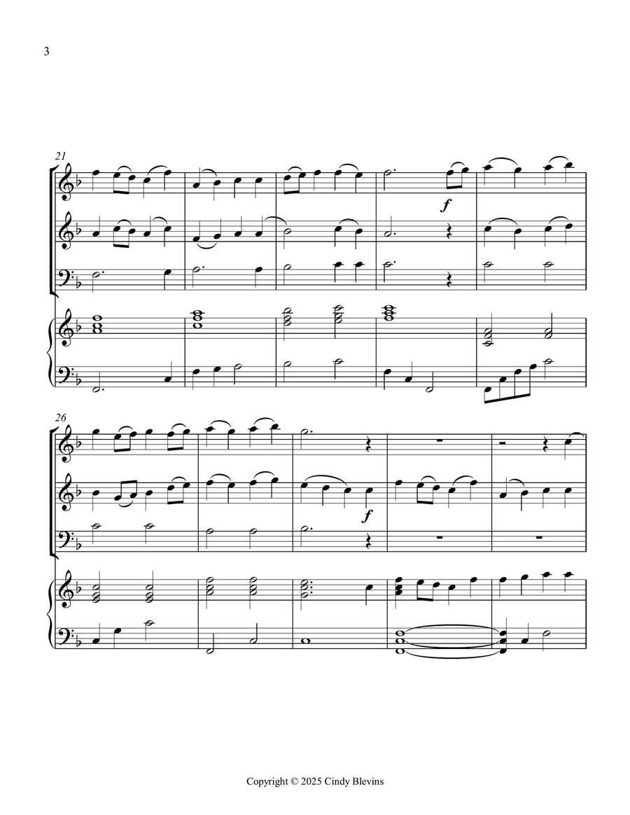 I Sing the Mighty Power of God, for Two Violins, Cello and Piano Piano Quartet scores gallery preview page 4