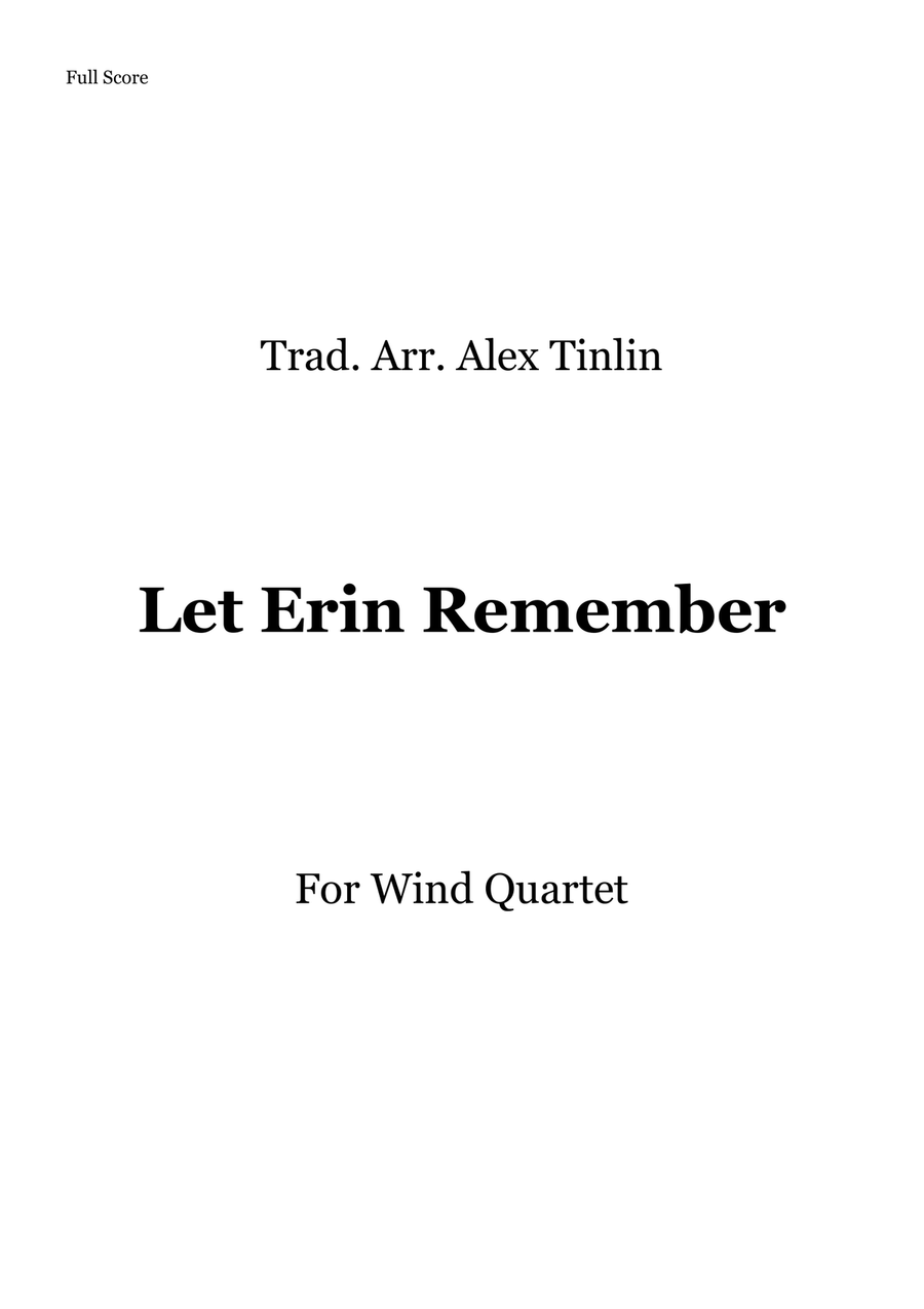 Let Erin Remember Let Erin Remember Woodwind Quartet scores gallery preview page 1