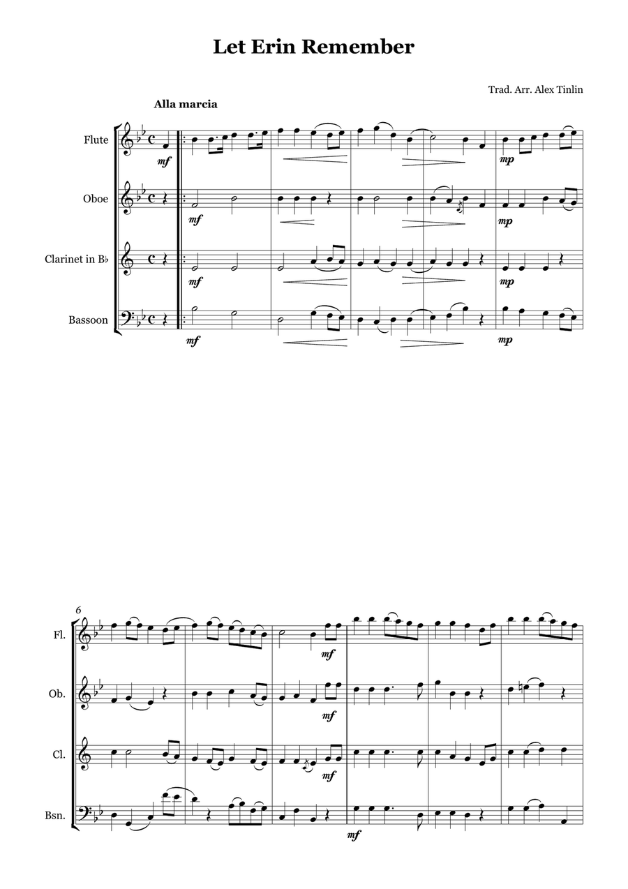 Let Erin Remember Let Erin Remember Woodwind Quartet scores gallery preview page 2