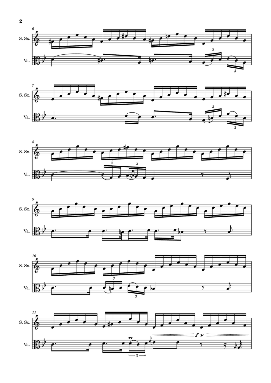 Ave Maria by F. Schubert – Arranged for S. Sax and Viola Chamber Music scores gallery preview page 2