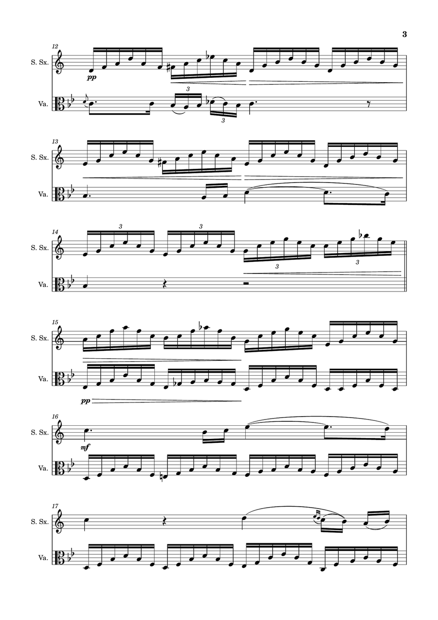 Ave Maria by F. Schubert – Arranged for S. Sax and Viola Chamber Music scores gallery preview page 3