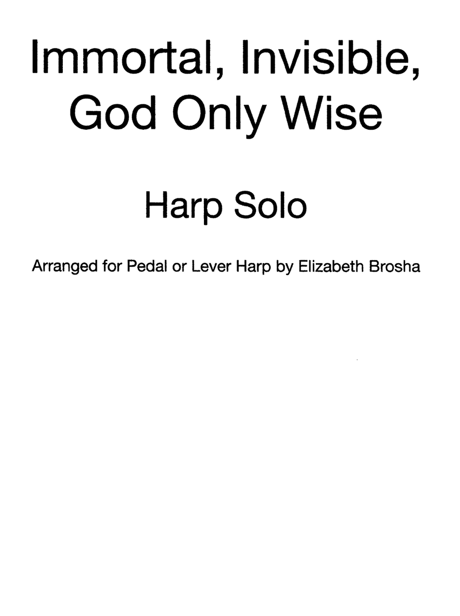 Immortal, Invisible, God Only Wise Celtic Harp scores gallery preview page 1