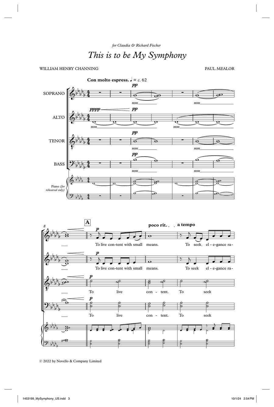 This Is To Be My Symphony Divisi scores gallery preview page 1