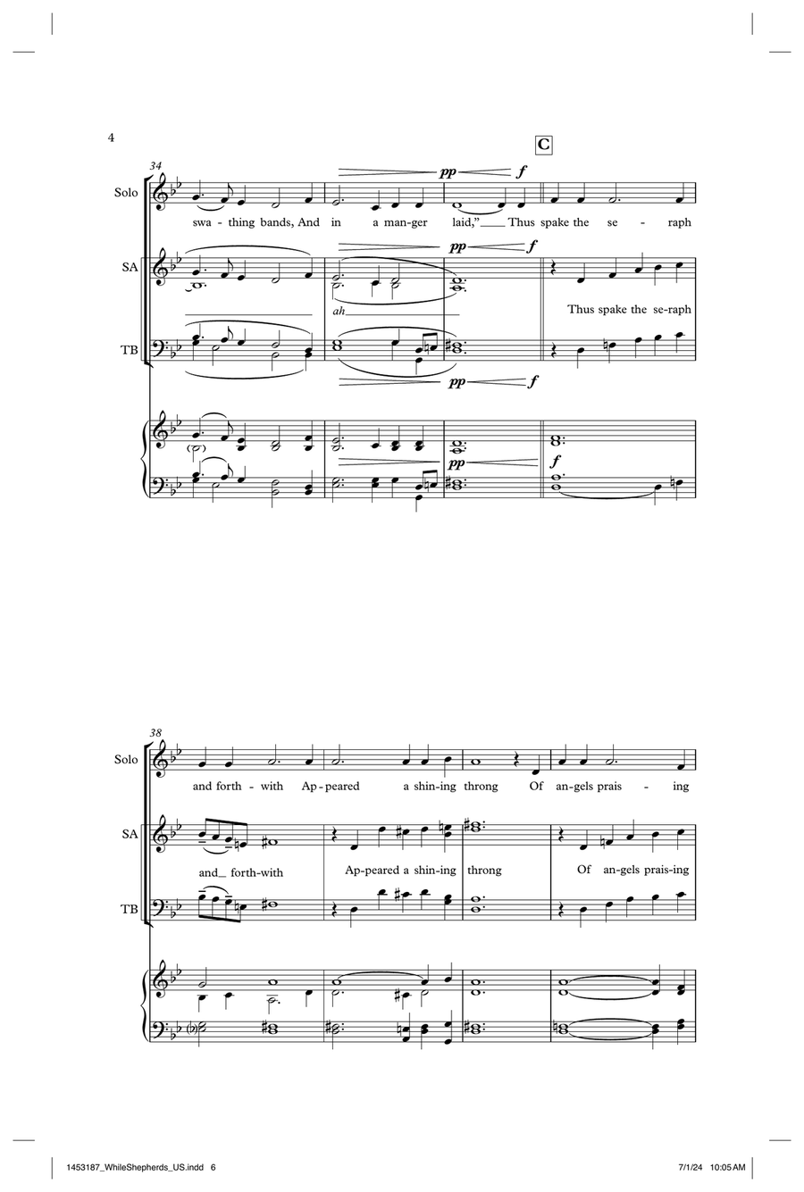While Shepherds Watch'd While Shepherds Watch'd 4-Part scores gallery preview page 4