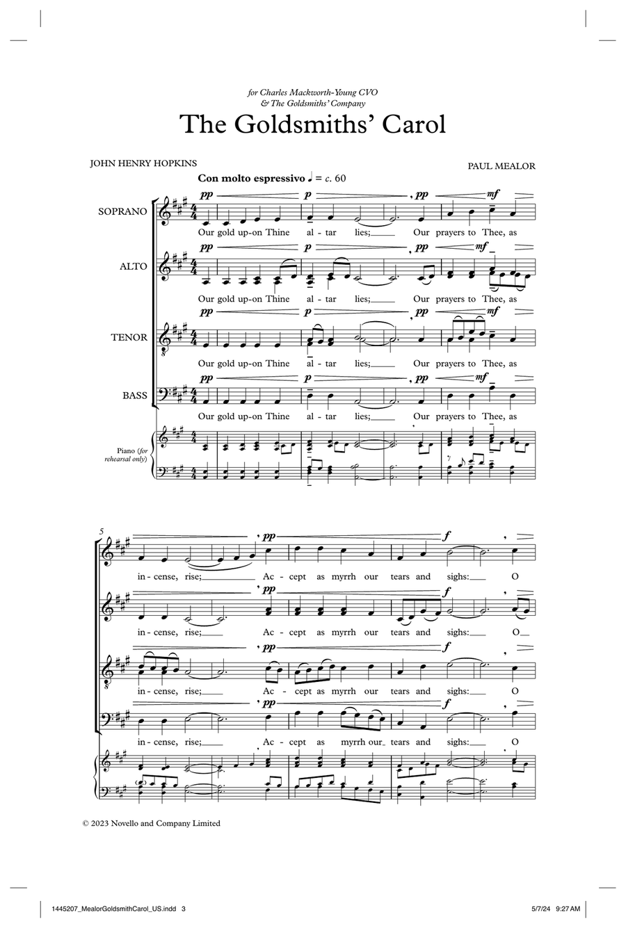 The Goldsmiths' Carol The Goldsmiths' Carol 4-Part scores gallery preview page 1